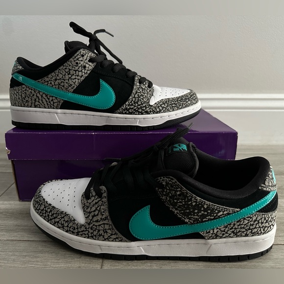 Nike SB Dunk Low Atmos Elephant BQ6817-009 Grey Black Black White Clear Jade 12 - Picture 1 of 12